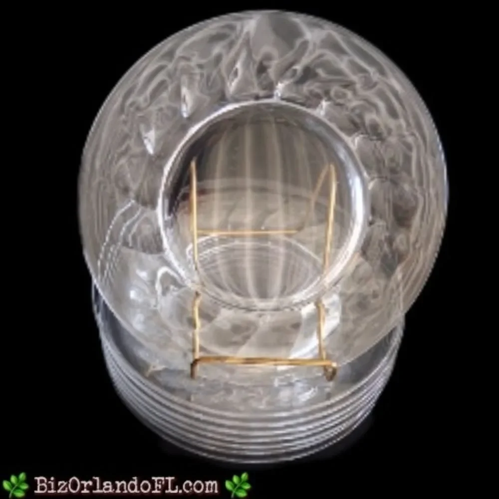 VINTAGE: Twist Clear Luncheon Plates (No Trim) by Imperial Glass-Ohio (Set of 8)